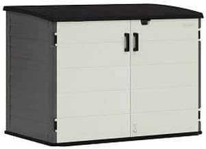 Suncast BMS4780 Stow-Away Horizontal Shed with Floor - Peppercorn
