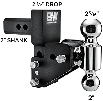 B&W Trailer Hitches 2 in Model 7 Blk T&S Dual Ball for Multi-Pro Tailgate