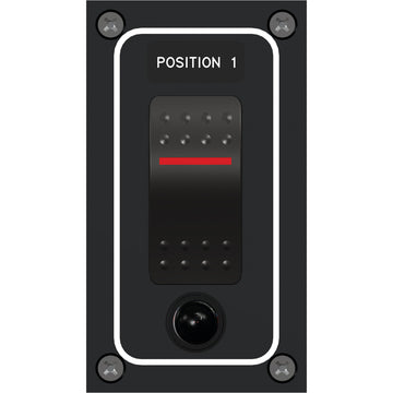 Paneltronics Waterproof Panel - DC 1-Position Illuminated Rocker Switch & Circuit Breaker