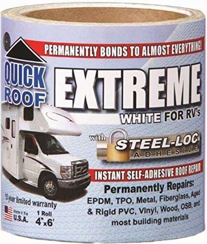 Cofair UBE406 Quick Roof Extreme with Steel-Loc Adhesive, White for RVs - 4" x 6'