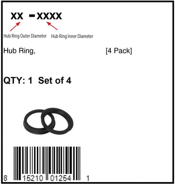 Coyote Wheel Accessories 108-8710 Hub Centric Ring, Set of 4 (108mm OD to 87.10mm ID)