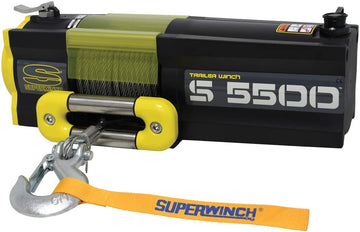 Superwinch 1455200 S5500 12V 5500 lb Winch with Steel Rope (Stainless Steel Roller Hawse, 30' Remote)