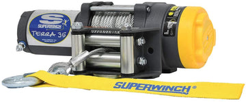 Superwinch 1135220 Terra 35 3500lbs/1591kg Single line Pull with Roller Fairlead, Handlebar MNT Toggle, Handheld Remote