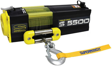 Superwinch 1455200 S5500 12V 5500 lb Winch with Steel Rope (Stainless Steel Roller Hawse, 30' Remote)
