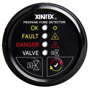 Xintex Propane Fume Detector w/Automatic Shut-Off & Plastic Sensor - No Solenoid Valve - Black Bezel Display