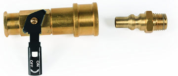 Camco RV Propane Quick-Connect Kit | Features a Heavy-Duty Brass Construction, Adds a Convenient Connect/Disconnect Method with an Additional Safety Shut-Off (59853)