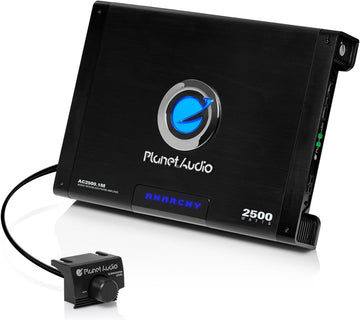 Planet Audio AC2500.1M Car Amplifier – 2500 Watts Max Power, 2/4 Ohm Stable, Class A/B, Monoblock, MOSFET Power Supply, Remote Subwoofer Control