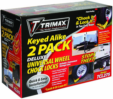 Trimax TCL275 Medium Deluxe Keyed Alike Wheel Chock Lock, (Pack of 2)