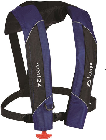 Onyx A/M-24 Automatic/Manual Inflatable Life Jacket, Blue