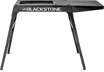 Blackstone Universal Griddle Stand with Adjustable Leg and Side Shelf - Made to fit 17” or 22” Propane Table Top Griddle – Perfect Take Along Grill Accessories for Outdoor Cooking and Camping (Black)
