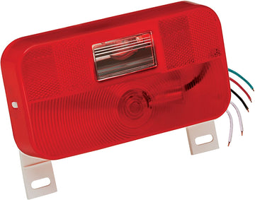 Bargman 34-92-004 #92 Series Red Surface Mount Tail Light with Back-Up and License Bracket
