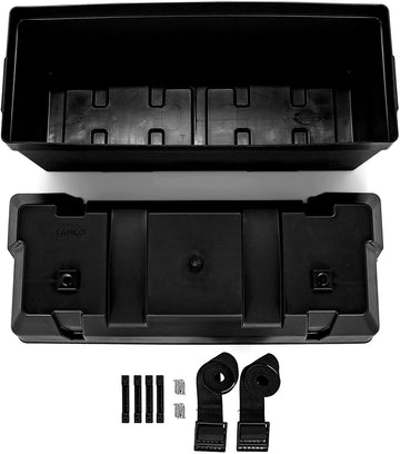 Camco Heavy Duty Double Battery Box with Straps and Hardware - Group GC2 | Safely Stores RV, Automotive, and Marine Batteries |Durable Anti-Corrosion Material | Measures 21.5" x 7.4" x 11.2" - (55374)