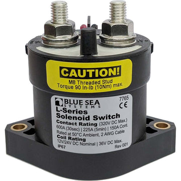 Blue Sea 7765 L-Series Solenoid Switch - 50A - 12/24V DC