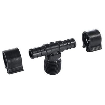PEXLOCK 30822 Male Tee, 1/2" x 1/2" MPT, Black