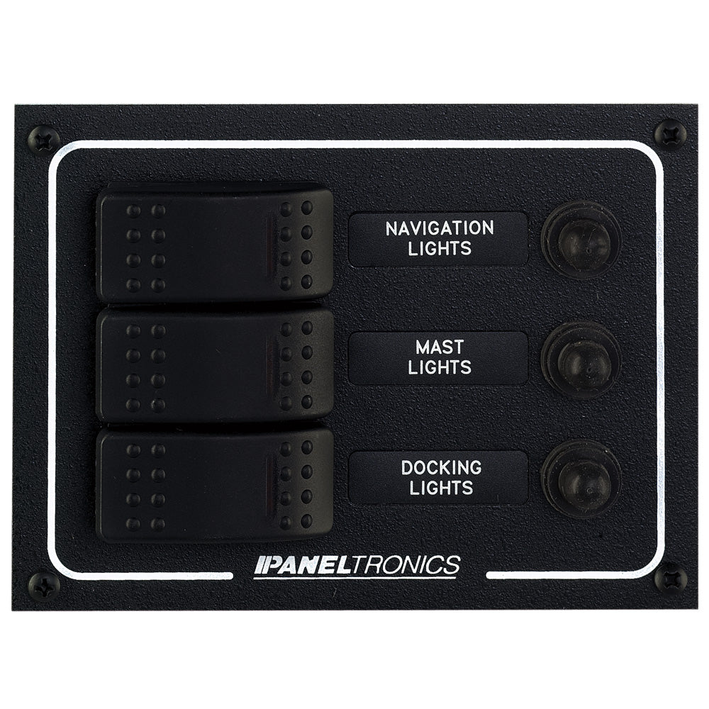Paneltronics Waterproof DC 3 Position Lighted Rocker & CB