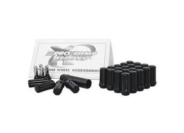 Pro Comp Wheels 16143B Lug Nut Kit 14 x 1.5 HT Spline 5 Lug Kit w/Valve Stem Black Lug Nut Kit