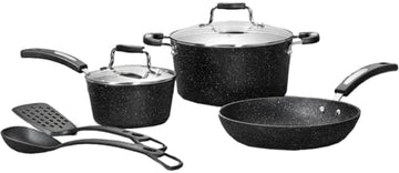 Starfrit 030903 The Rock 7-Piece Non-Stick Cookware Set with Nylon Utensils