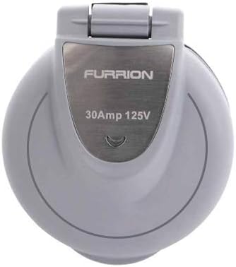 Furrion 30 Amp 125 Volt RV Power Inlet with PowerSmart, Twist-Lock, LED Indicator, Watertight Cover and UV Resistance (Gray) - F30ITR-GS