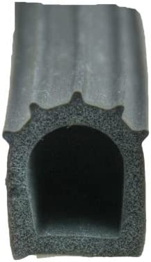 AP Products 018-023-PT Ribbed D Seal with PSA Tape-1" x 1" x 50', Black