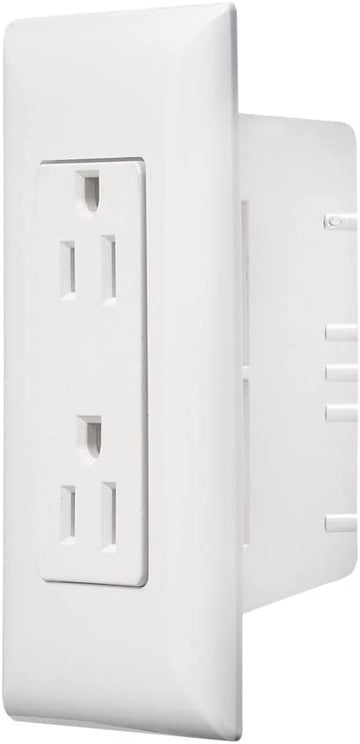 RV Designer S831, AC Contemporary Dual Outlet, Self Contained, Speedwire With Cover-Plate, White