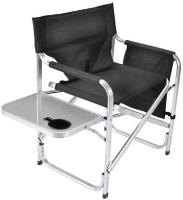 Faulkner Chair Director Chair, Black; Without Headrest; with Padded Armrest/Cup Holder/Folding Tray/Pocket Pouch