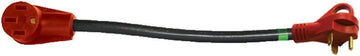 Valterra A10-3050F Mighty Cord 12" Adapter Cord w/Handle - 30AM to 50AF, Red 30 Amp Male - 50 Amp Female