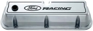 Compatible with/Replacement for Ford Performance Parts - 302-001 - Die Cast Alm Valve Cover Set w/Compatible with/Replacement for Ford Racing Logo