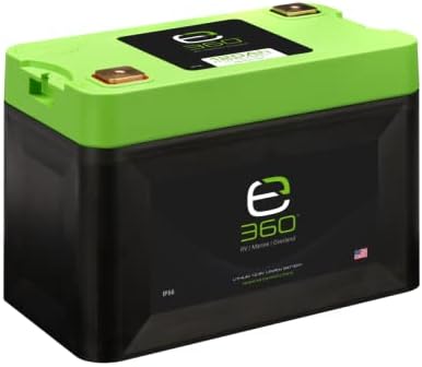 LiFePO4 Lithium Deep Cycle Battery - e360 Extreme Density | 120Ah 12.8V Group 27 by EXPION360 - Perfect for RV/Camper, Marine, Overland/Van, Solar and Off-Grid Applications