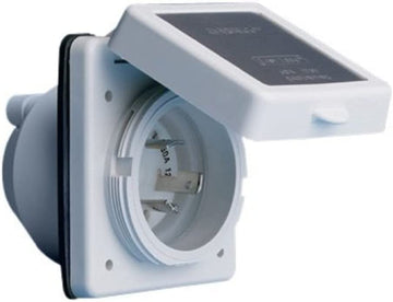ParkPower 301ELRV 30A Power Inlet, White with Stainless Steel Trim