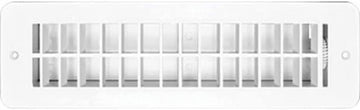 RV Designer H851 Plastic Dampered Vent Register - 2.25" x 10", White White, Plastic 2.25 x 10 inches