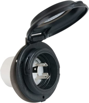 Marinco 304EL-BRV. Black 30 Amp Contoured Inlet