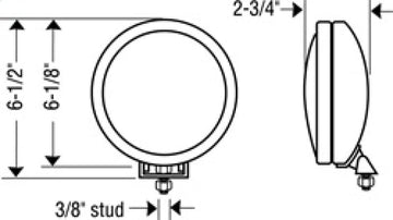 KC HiLiTES 1135 05-06 JEEP Wrangler TJ Replacement Single Fog Light, 55W 6-Inch, Apollo Pro with Integrated Stone Guard