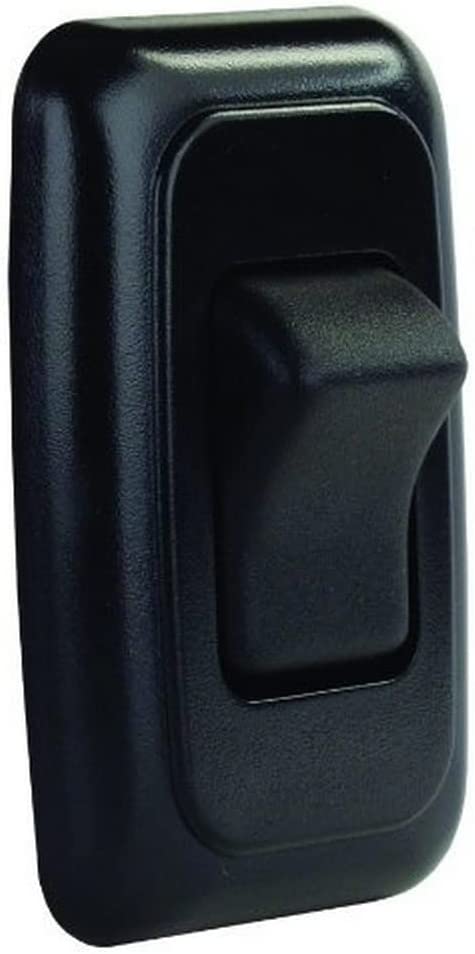 JR Products 12225 Black Single SPST On-Off Switch with Bezel