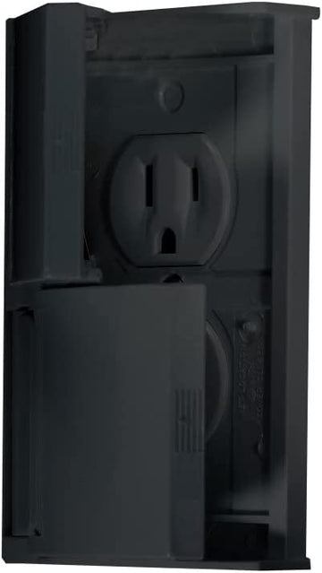 RV Designer Collection S907 Dual Outlet W/Snap Cover Plate Black