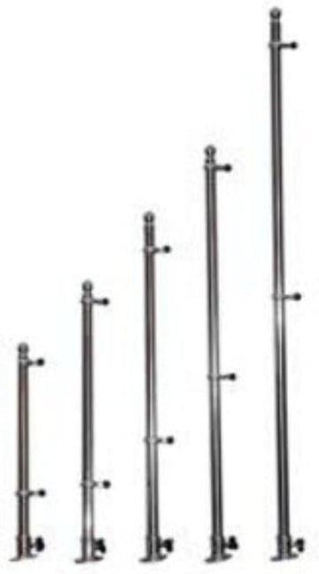 Taylor Made Boat Flag Pole with Charlevoix Clips, 3/4" Diameter x 18" Long Staff, Anodized Aluminum, Adjustable Bottom Clip and O-Ring for Any Size Flags, Dock, Deck, Marina, Pontoon - 915