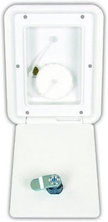 JR Products A6112-A Polar White Key Lock Gravity Water Hatch