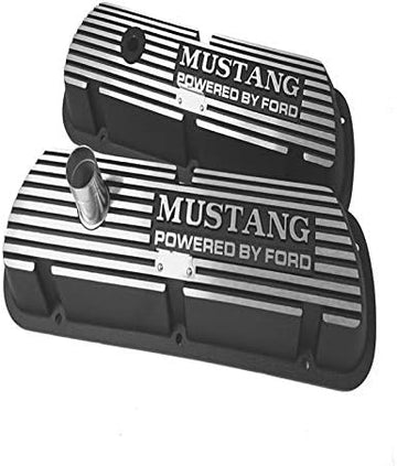 Scott Drake C5ZZ-6A582-A/B - 1964-73 Mustang, Block Letters Black Valve Covers