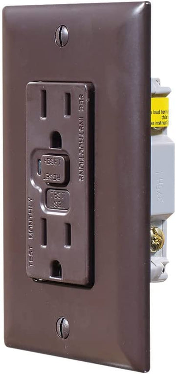 RV Designer Collection S805 Dual Outlet Gfci W/Cover Plate Brown