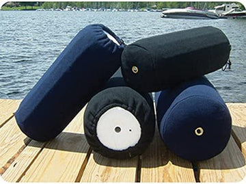 Taylor Made Products Fleece Boat Fender Cover for Center Rope Tube Style Fenders (10" x 26") Navy Blue