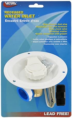 Valterra A010176LFV White Carded Metal Recessed Water Inlet