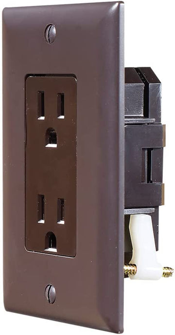 RV Designer Collection S815 Dual Outlet W/Cover Plate Brown