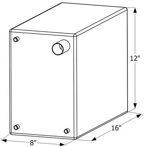 ICON 12474 Fresh Water Tank with 3/8" FTP and 1-1/4" Filter WT2474-6 Gallon (16" x 8" x 12")