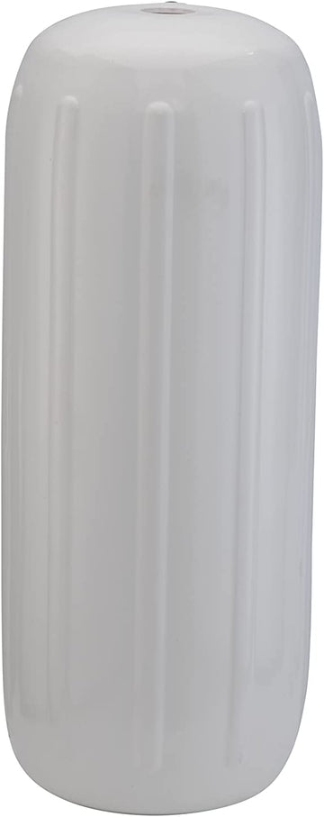 Taylor Made Products 1025 Big B Inflatable Vinyl Boat Fender with Center Rope Tube 6 inch x 15 inch, White White 6" x 15"