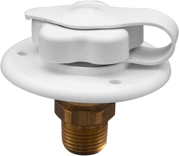 Thetford 94214 City Water Flange Fill W/Brass, Polar White