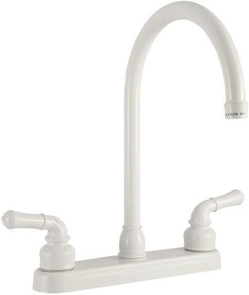 Dura Faucet (DF-PK330HC-WT) RV J-Spout Kitchen Faucet (White)