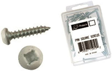 Screws, Recess, 8X1-1/4, White, 50/pk