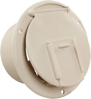 Thetford 94327 Round Electric Cable Hatch, C. White