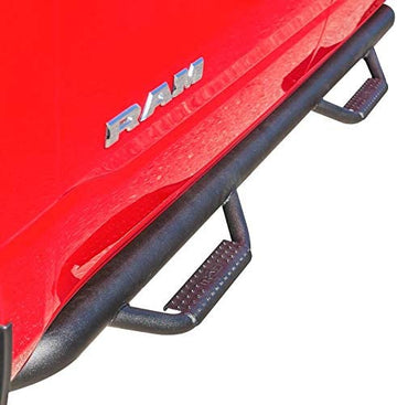 N-FAB Nerf Step (Cab Length) | Textured Black | D1980CC-TX | fits Dodge RAM 1500 Crew Cab 5.7' Bed 2019 Nerf Step Crew Cab, All Beds Textured Black Cab Length