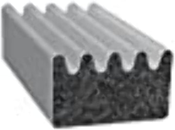Trim Lok X2897HT25 25 ft. EPDM D-Shaped Sponge Ribbed Style EPDM Rubber Seal with PSA44; Black