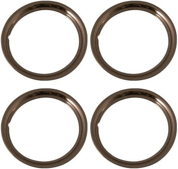 Set of 4 Stainless Steel 15 Inch Beauty Trim Rings with Metal Clip Retention System - Part Number: IWC1515S by IWC